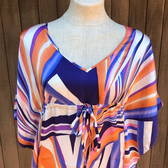 ZOA Women’s Silk Top Retro 1960s Psychedelic Mod Print Size Small New York - Picture 2 of 10